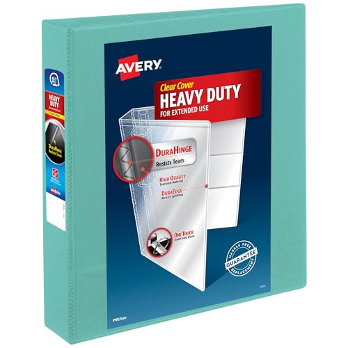 Avery Heavy-Duty View 3 Ring Binder Mint 1.5 Inch with Slant Rings - Green