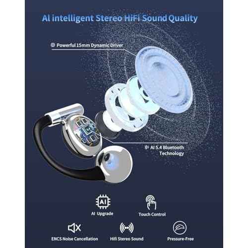 AI Translation Earbuds Real Time, 3-in-1 Translator Earbuds 144 Languages, Audifonos Traductores Ingl?s Espa?ol, Bluetooth 5.4 Wireless Open Ear Spanish Translation Earphones for Travel and Business