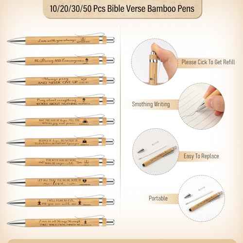 Spakon 30 Set Christian Gifts Bulk Church Gifts Religious Notebook Spiral Bible Verse Bamboo Pens Mini Bible Study Journal for Sunday School Employee Coworker Men Women (Brown)