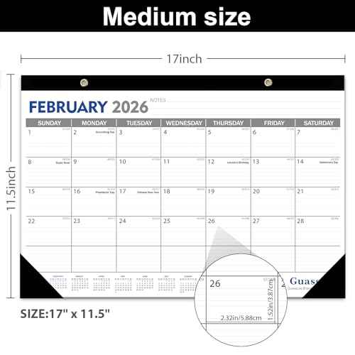 GuassLee Desk Calendar 2026-2027 - 18 Monthly Desktop Calendar 17" x 11.5" Runs from January. 2026-June. 2027 with Julian Dates for Students Family Office Easy Planning
