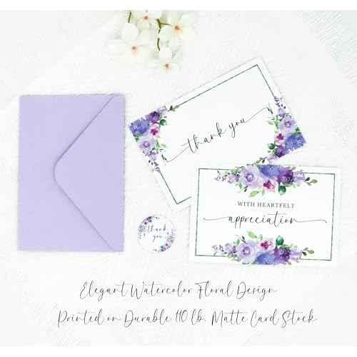 Funeral Thank You Cards with Envelopes Message Inside 4¡¿6 Inches 48 Pack, Sympathy Thank You Cards for Funeral Bereavement