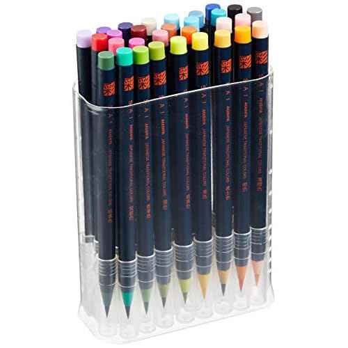 Akashiya Watercolor Brush Pen 30 Japanese Traditional Color Set (CA200/30V)