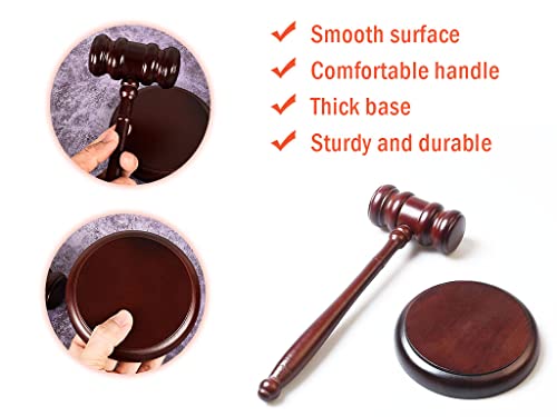 Black Wooden Gavel and Sound Block Set for Judges and Lawyers - Handcrafted Office Decor