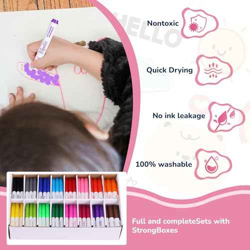 Washable Dot Markers Bulk, Pack of 320 with 16 Vibrant Colors, Shimmer Bingo Paint Daubers Supplies for Toddlers Preschool Student, Painting Art and Crafts, Non Toxic Water-Based