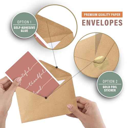 easykart labels 54 Happy Thanksgiving Cards Assortment, 6.75" x 4.5" with Envelope for Family Friends Kids Adults Clients Teachers Customers