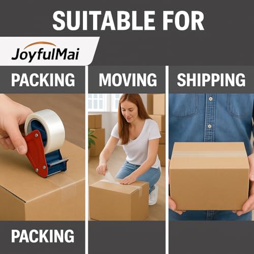 JoyfuIMaiMaiMai 2.7Mil x 1.88in x 65Yards Clear Packing Tape (6 Rolls, 390 Yards Total)