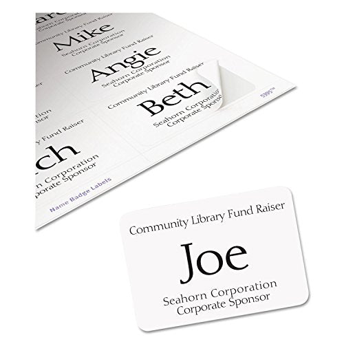 Avery 5395 Name Badges 2-1/3 x 3-3/8 in 400/Box Self-Adhesive