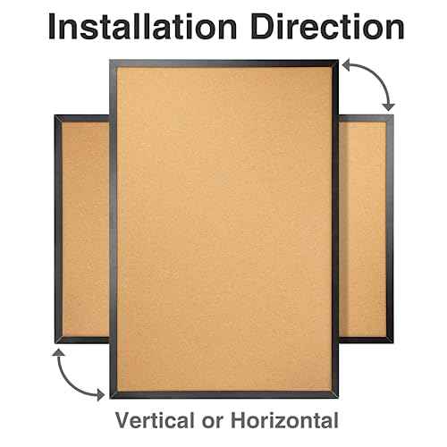 OWLKELA 24'' x 36'' Cork Board Bulletin Board, Black Framed Corkboard, Black Oak Frame Corkboard, Vision Board and Decorative Hanging Pin Board