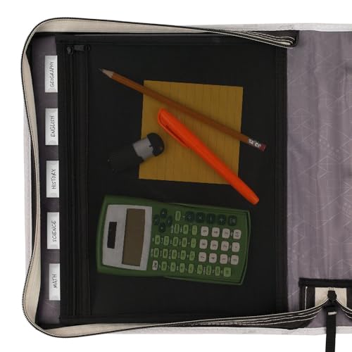 Five Star Zipper Binder 2 Inch 3-Ring with Expansion Panel & 5-Tab File - Pack of 1, Black