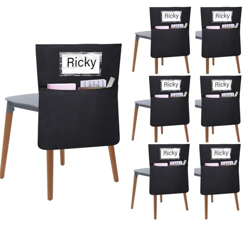 Chair Pockets for Classroom 24 Pack 16.8 x 19 inches Chairback Buddy Pocket Chart Seat Back Organizer Student Storage with Lable Slot for Classroom Kindergarten School Home (24)