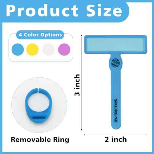 2 Pack Guided Reading Strips, Highlighter Dyslexia Tools for Kids, Colorful Text Overlays for Early Readers, ADHD Finger Trackers Highlight (12 PCS - 8 Wands and 4 Removable Rings)