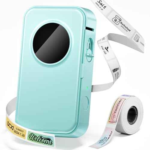 Phomemo Label Maker Machine with Tape, D35 Portable Bluetooth Handheld Label Printer Wireless Mini Labels Maker, Easy to Use with Smartphone Small Sticker Labeler Rechargeable for Home Office organize