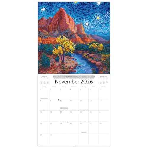 The Original 2026 Starry Night National Parks Wall Calendar | Made in the USA | Hand-Painted Art (No AI) | Van Gogh-Inspired Starry Night Theme | 12x24 in Open (12x12 in Closed) | National Park Gifts