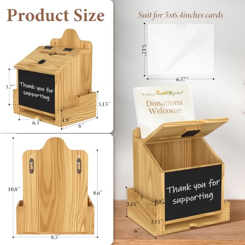 Wooden Suggestion & Donation Box with Lock for Office, Church, Events