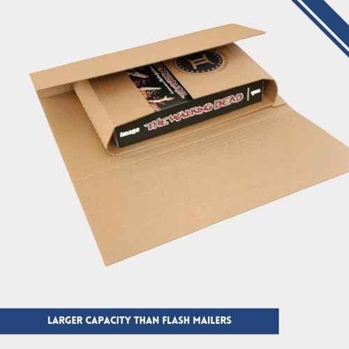 Gemini Wrap Mailer Comic Shipping Boxes - 10ct | Holds 15 Comics, 3 Graded Slabs, 10 Toploader Comics, 8 Magazines | Premium Customizable Gemini Mailers for Comic Books, Manga, Literature Mailers etc