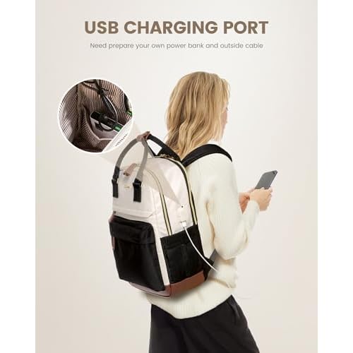 LOVEVOOK Travel Laptop Backpack Women, 17.3 Inch Anti-theft Laptop Bag with USB Port, Fashion Waterproof Computer Backpacks Teacher Nurse Backpack Purse for College School Work