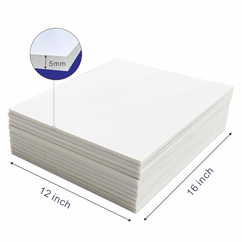 ZJCEASER 12 Pack 12x16 Inch White Foam Boards - 3/16" Thick for Crafts & Presentations