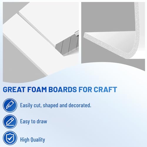 IN WHICH BAY White Foam Board 24x36in 3/16" (5mm) - 3 Pack for Crafts & Displays