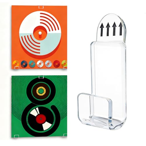 Kalami 18 Pcs Vinyl Record Wall Mount Display Hanger Set with Adhesive (Single LP / 18)