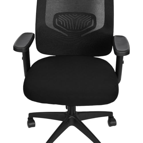 Melaluxe Stretch Jacquard Office Chair Cover - Black, Removable Washable Slipcover for 15-21 in Seat, 1.3-2.5 in Thick