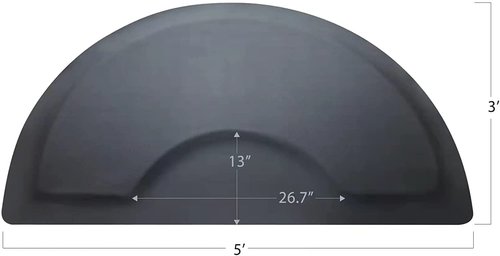 Salon mats for Hair Stylist 3′x5′ Barber Shop Salon Floor Chair Mat -Black Semi Circle Hair Stylist Station Anti Fatigue Salon Mats -1/2" Thick Salon Standing Mat