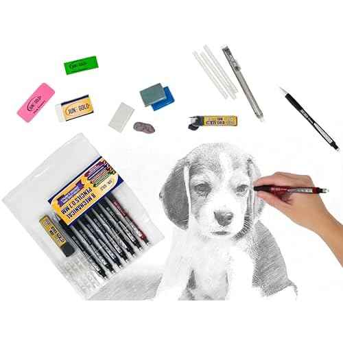 June Gold 320 Pieces, 0.9 mm 4B Lead Refills, 80 Pieces Per Dispenser, Bold Thickness, Break Resistant Lead/Graphite, 1.0 mm Compatible (Pack of 4 Dispensers)