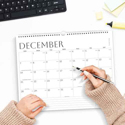 SUNEE Wall Calendar 2026-18 Months Oct. 2025 - Mar. 2027, 14.5"x11.5" Big Grid Hanging Calendar with Note for Organizing & Planning, Monthly Calendar 2025-2026 with Last Month and Next Month, White