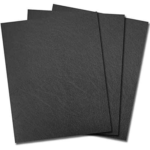 Binditek 100 Pack 16 Mil Leather-Textured Heavyduty Polycovers, Plastic Binding Presentation Covers, Letter Size, 8-1/2 x 11", Square Corners, Un-Punched, Black