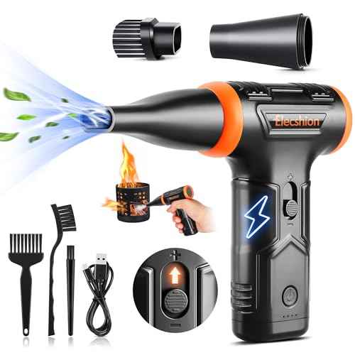 Electric Air Duster- 110000RPM 50m/s Super Power Compressed Air, Variable Speed Canned Air with Fast Charging, Mini Dust Blower for Computer, Keyboard, House, Outdoor and Car, Replace Air Can