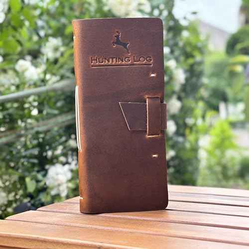 Tolredo Made in Canada Premium Hunting Journal Top-Grain Cowhide Leather Hunting Logbook Gift for Huntsman, 96 Bleed Proof Pages(8.3"X4")