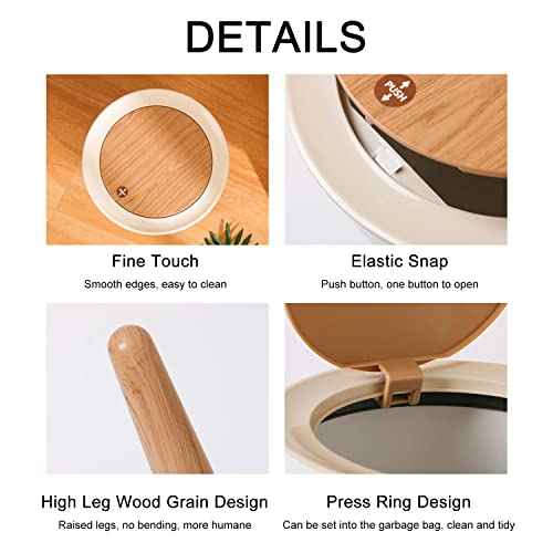 Small Trash Can with Lid Cinema background concept movie theater object on red curtain Garbage Bin Round Waste Bin Press Cover Dog Proof Wastebasket for Kitchen Bathroom Living Room 1.8 Gallon