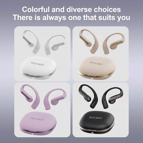 TECH NEST Black AI Translation Earbuds with 159 Languages, Real-Time Translator for iPhone & Android