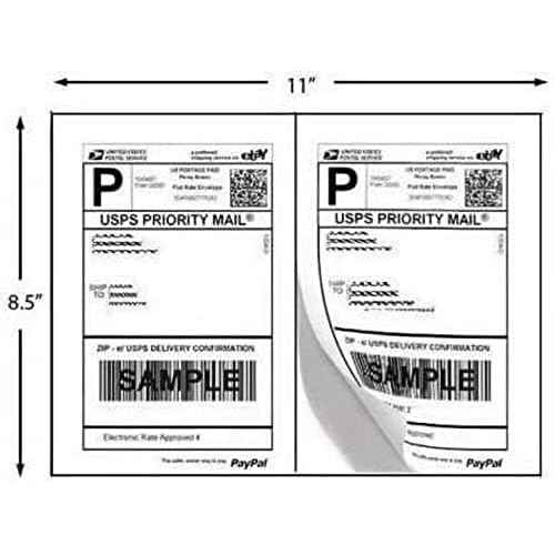 9527 Product Half Sheet Self Adhesive Shipping Labels for Laser & Inkjet Printers White Blank,2 Labels per Sheet (1000 Labels)