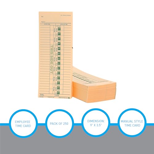 SSWBasics Employee Time Cards - Weekly Punch Cards, Pack of 250