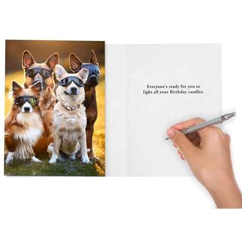 Funny Dog Birthday Card for Women, Men, Family, Friends - Hilarious card for a bright candle birthday celebration!