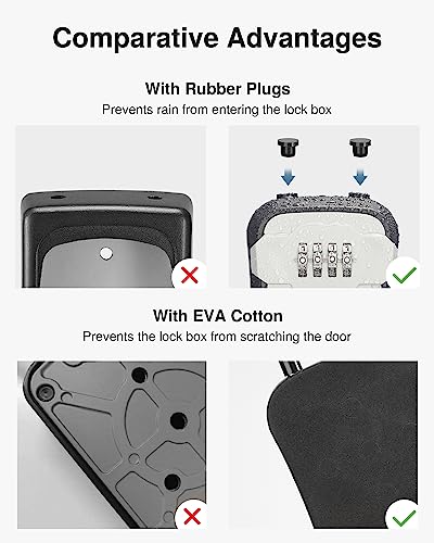 Puroma Key Lock Box for House Keys - Combination Lockbox with Code, Gray, 1