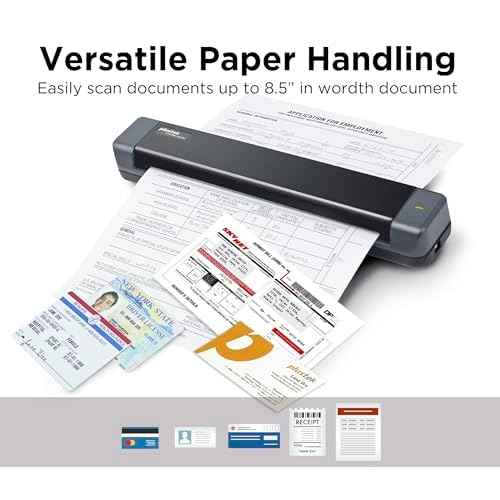 Plustek Mobile Scanner S410 Plus - Portable Sheet-Fed Document Scanner - for Windows 7 / 8 / 10 / 11, Featuring Button-Free Scanning with Included OCR Software
