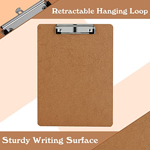 6 Pack Letter-Size Hardboard Clipboards with Low Profile Metal Clips - PANDRI