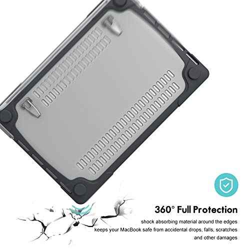ProCase for MacBook Pro 16 2019 A2141, Heavy Duty Hard Shell Dual Layer Protective Cover with Fold Kickstand -Black
