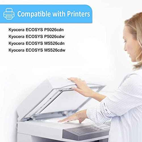 4 Colors Compatible Toner Cartridges TK5242 TK-5242 High Capacity 4000 Pages for Black, 3000 Pages for Cyan Magenta Yellow for Kyocera ECOSYS P5026cdn P5026cdw M5526cdn M5526cdw Laser Printers
