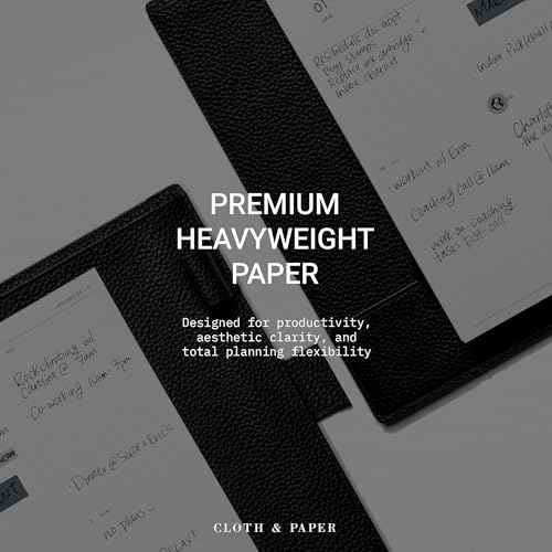 Cloth & Paper 2026 Dated Weekly Planner Inserts - Monday Start | A5 Size 5.8 x 8.3 Inches | Vertical Weekly Layout, 215 | Minimal Agenda Refill | 6 Ring A5 Binder Planner Inserts