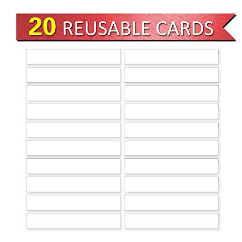 Blue Tabletop Desktop Pocket Chart with Bonus 20X Dry Erase Cards. Double Sided and Self-Standing (13¡± X 12¡±)
