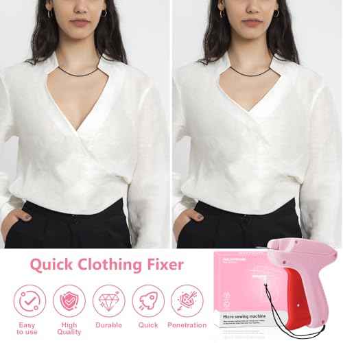 Stitch Gun for Clothes Comes with 6 Fine Needles,4000 Pcs Micro Fasteners(2000 White & 2000 Black).Stitch Gun Quick Clothing Fixer