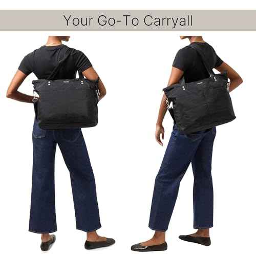 Baggallini Carryall Laptop Tote-Medium 12x19 Inch Travel Crossbody Shoulder Bag