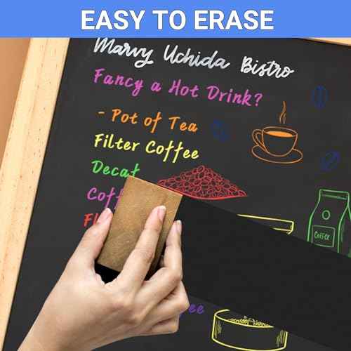 JR.WHITE Liquid Chalk Markers - 18 Pack Wet Erase Markers for Acrylic Fridge Calendar, 1mm Fine Tip Chalkboard Marker for Whiteboard, Blackboard, Glass Board, Window, Mirror, Dry Erase Board