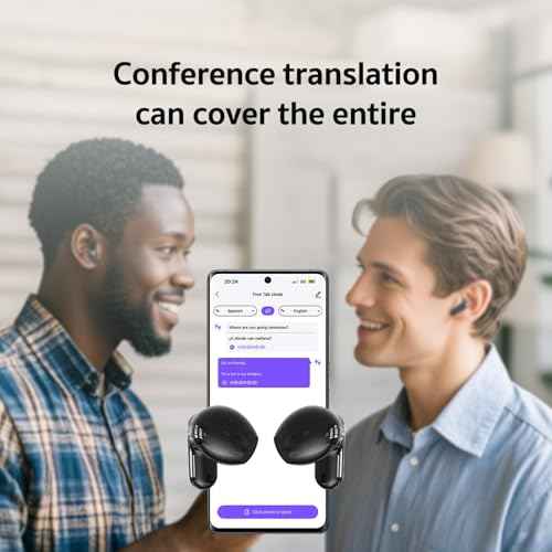 NE20 AI Translation Earbuds Real Time, 4-in-1 Translator Headphones with LCD Touch Screen for 135 Languages, Audifonos Traductores Ingl?s Espa?ol, Translator Earbuds for Travel Business