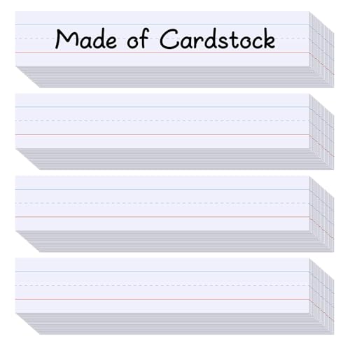 120Pcs Teacher Sentence Strips 3” x 24” Cardstock Double-Sided Ruled Lines Classroom Learning Tool