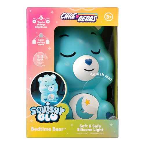 Care Bears Bedtime Bear SquishyGlo Silicone Light, Officially Licensed Lamp for Kids, Teens, Adults, Girls, Women, Cordless & Rechargeable Bedroom D?cor, Collectible Pop Culture Gift | Paladone