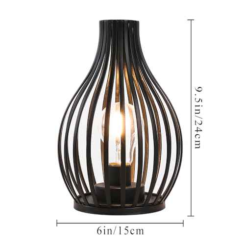 JHY DESIGN Decorations Table Lamp Battery Powered 9.5''High Vase Shaped Cordless Lamp with 6-Hours Timer Feature LED Light Decorative Room Battery Lamp for Indoor Table Garden Party
