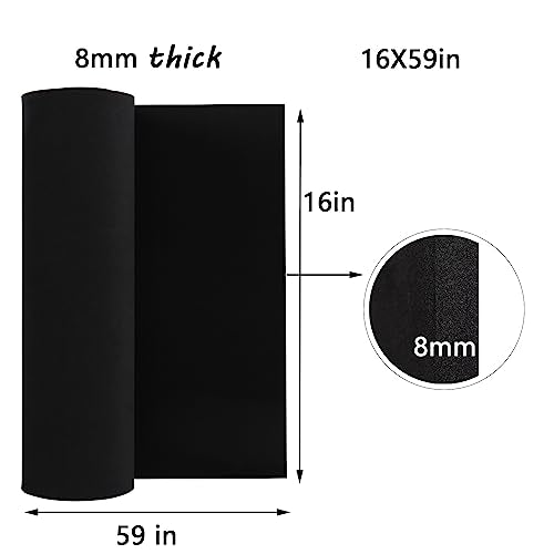AMZQNART 16x59in Black 8mm EVA Foam Sheets Rolls for Crafts & Cosplay Armor